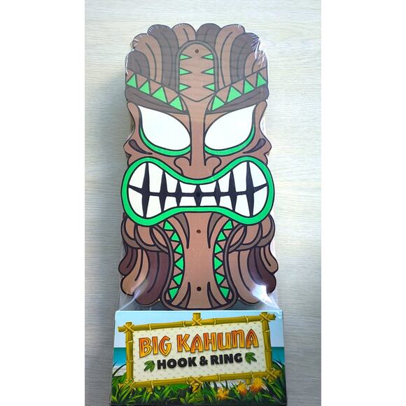 BIG KAHUNA HOOK & RING GAME-Tiki Theme Party Game-Wood Board-Sealed Packaging - Picture 1 of 6